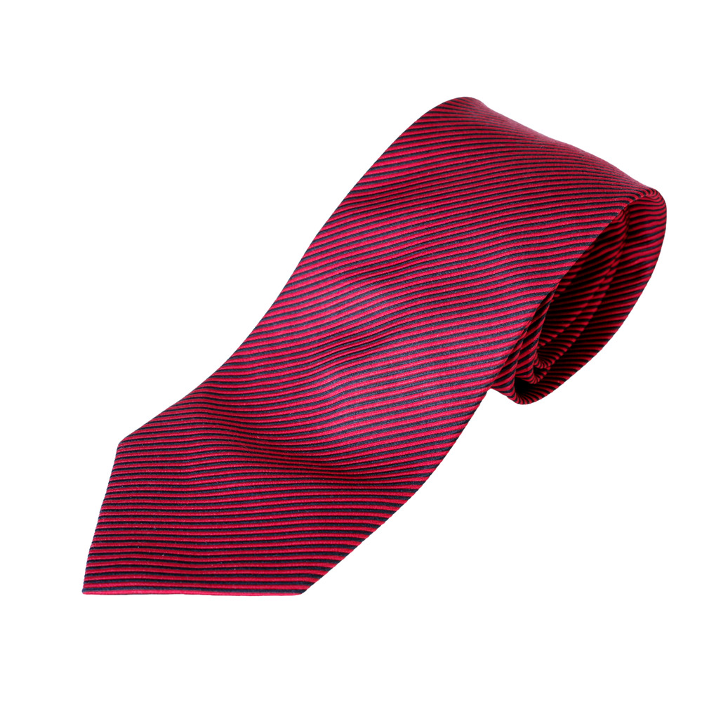 VTG Dona Silk Repp Stripe Tie Work Business Preppy College Academia Regimental